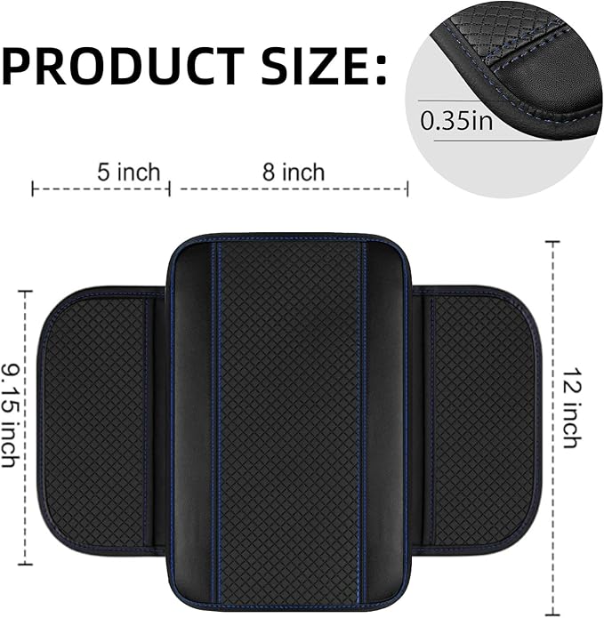 NBTEPEM 10 Pcs Car Floor Mats Full Set Car Accessories, Microfiber Leather Steering Wheel Covers 14.5-15 inch, Center Console Cover, Seat Belt Pads, Cup Coasters, Universal Interior Decor(Blue)