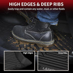 LASFIT Floor Mats for Ford Escape 2020-2025 2026 (NOT Fit Hybrid) TPE Custom Fit Car Floor Liners All Weather Protector, Front and Rear Mats, 3pcs Black