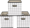 Yunkeeeper storage bins Cubes, Fabric Cube Organizer with Handle, Foldable Cube Bins for Cloth or Accessary Storage, 11x11x11