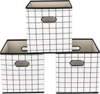 Yunkeeeper storage bins Cubes, Fabric Cube Organizer with Handle, Foldable Cube Bins for Cloth or Accessary Storage, 11x11x11
