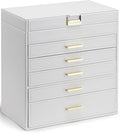 Vlando 6 Layer Large Jewelry Box - Jewelry Holder Organizer, Jewelry Box Organizer for Drawer Necklace Ring Bracelet and Watc