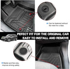 Powerty Floor Mats for 2019-2024 2025 Toyota RAV4 Accessories All Weather Floor Liner 3D TPO 1st & 2nd Row Floor Mat Heavy-Duty Floor Liners(FIT All Models)