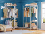 Simple Trending Heavy Duty Clothing Rack Loads 450 LBS, Garment Racks with Adjustable Shelves for Hanging Clothes, Metal Ward