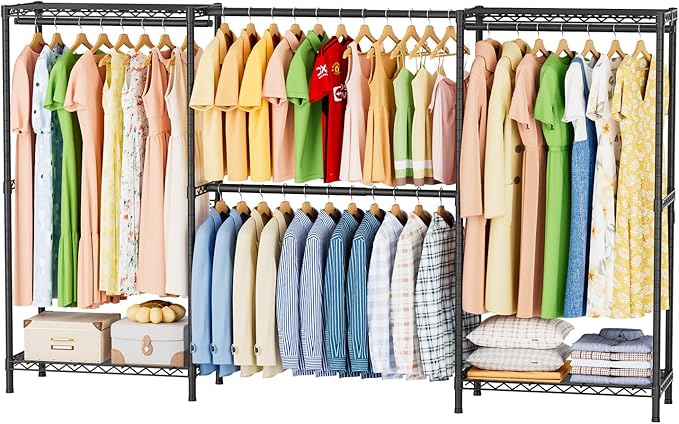 SINGAYE Clothes Rack Portable Closet Coat Wardrobe Heavy Duty Clothing Racks System Organizers and Storage for Hanging Clothe
