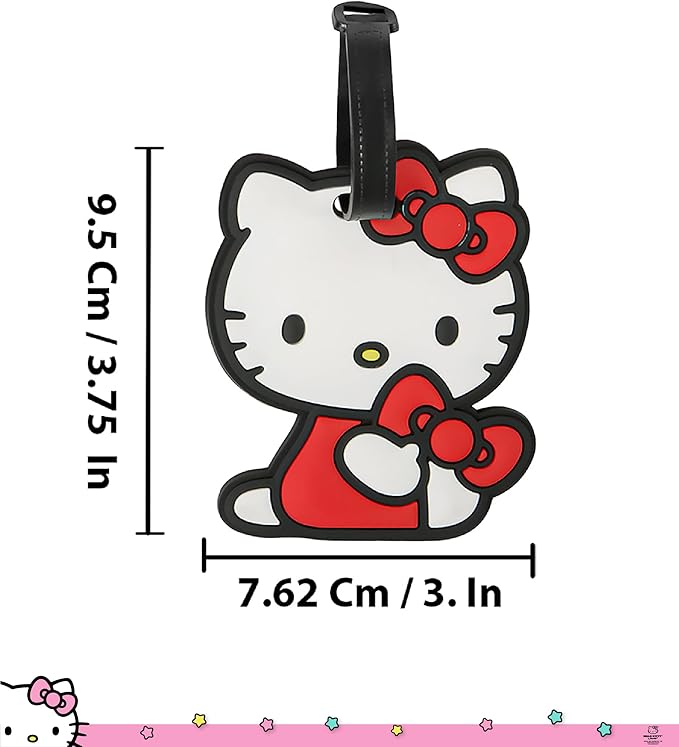 Hello Kitty Passport Holder and Luggage Tag Set Official License, Sanrio Passport Cover and Bag Tag