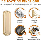 Foldable Hooks Wall Mount, Folding Coat Hooks Wall Mounted - Retractable Space Saving Organizer for Bathroom, Kitchen, Bedroo
