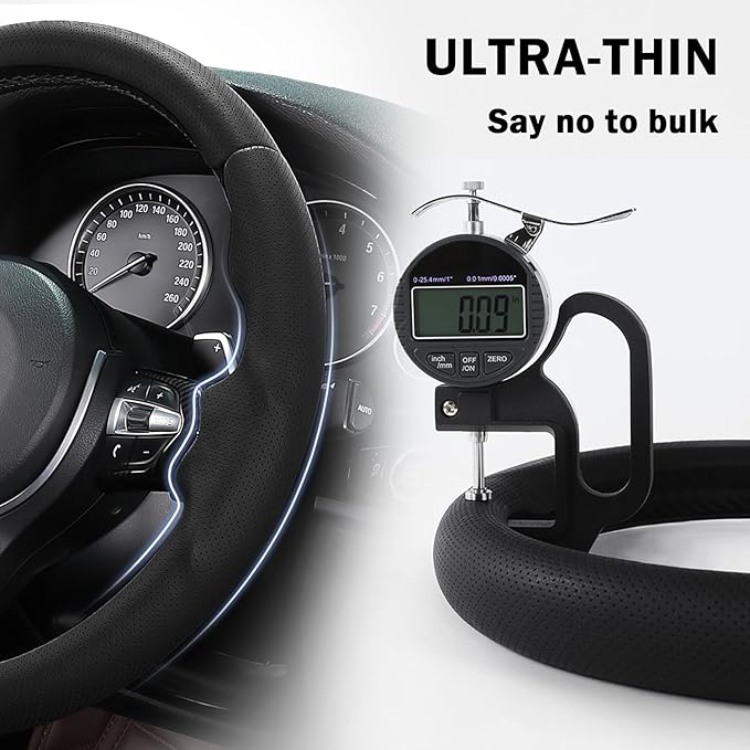 Steering Wheel Cover for BMW X3(2014-2017) X5(2014-2018) 3 Series(2012-2019) 5 Series(2014-2016) 328i 320i 330i 325i 528i 535i 530i 540i M3 2 4 6 Series X4 X6 M2 M4 M5 M6 (Perforated Black)
