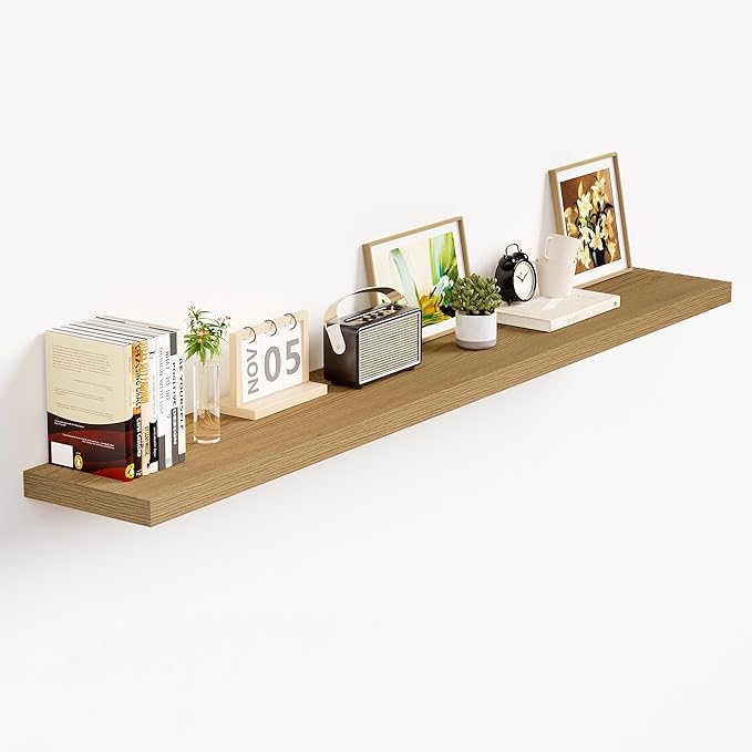 Vivelove 48 Inch Floating Shelves for Wall, 48x9 Display Shelves for Bathroom Living Room Kitchen Bedroom Office Farmhouse Ho