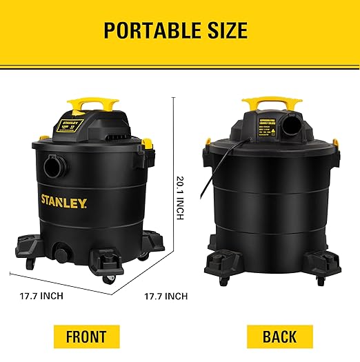 STANLEY 12 Gallon 5.5 Peak HP Wet/Dry Vacuum, 3 in 1 Shop Vacuum Blower,1-7/8"x6 Hose, Range for Garage, Carpet Clean, Worksh