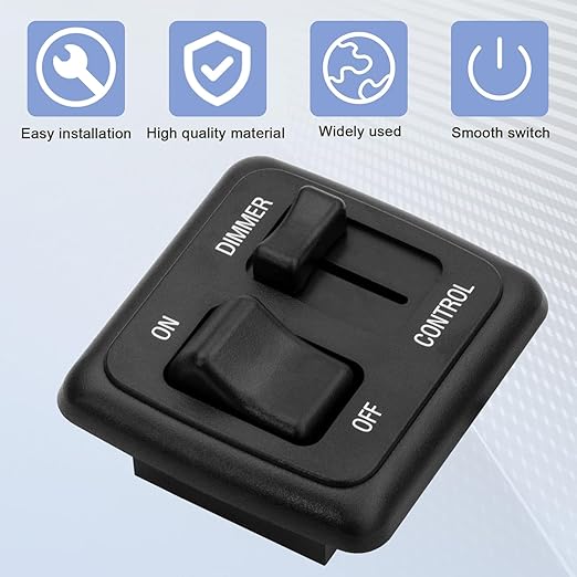 RV Led Dimmer Switch 12 Volt, 12V Rv Light Led Dimmer Switch, Toggle Dimmer Switch DC High Side Light Dimmer Switch for Dimmable LED Halogen, Incandescent - RV, Auto, Truck, Marine, and Strip Lighting