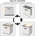 Yunkeeeper storage bins Cubes, Fabric Cube Organizer with Handle, Foldable Cube Bins for Cloth or Accessary Storage, 11x11x11