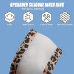Leopard Print Steering Wheel Cover with Silicone Inner Ring, Non-Toxic, Odorless Silicone Leather with Non-Fading Cheetah Pat