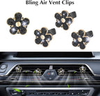 ARTILAURA 11 PCS Bling Car Accessories Set for Women Steering Wheel Covers Butterfly Hanging Seat Belt Cover Air Vent Clips Coasters Cute Glitter Diamond AUTO Accessories Kit (Black)