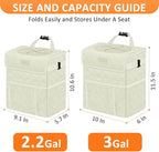 White Car Trash Can Cute, White Car Accessories for Women Waterproof Automotive Garbage Cans Leak Proof Vehicle Trash Can Diamond Pattern-Beige