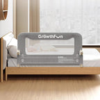 Foldable Bed Rail for Toddlers, 47in Reinforced Carbon Steel Frame&Connectors, Breathable Cationic Fabric, Safety Toddler Bed