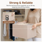 StorageWorks Storage Baskets for Shelves, Closet Organization and Storage Bins, Fabric Organizer Baskets for Clothes, Light B