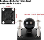 Car Mount for CarPlay Screen, Aluminum Alloy Medium Arm & Square Plate AMPS Base, Truck Vehicle Dashboard Mount for in-Car Monitors CarPlay Mounts