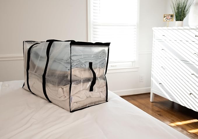 ClearSpace Oversized Moving Bags or Storage Bag – Large Moving Boxes with Backpack Straps, Zippers & Handles – Heavy-Duty Pac