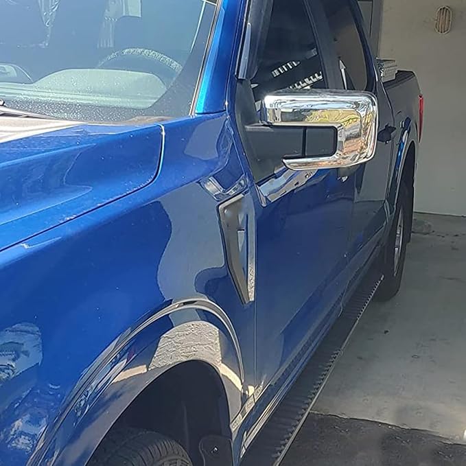 Keptrim for F150 Rearview Side Mirror Cover Trim for Ford F150 2021 2022 2023 2024 2025, ABS Chrome, 2pcs