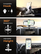 LISEN CD Slot Phone Mount for Car, Adjustable CD Phone Holder for Car Phone Mount for iPhone Ultra Sturdy Vent Cell Phone Holder Mount for iPhone 16 Pro Max Plus Accessories (Silver) Kits