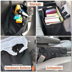 Car Trash Can Hanging for Headrest, Extra Large Waterproof Auto Garbage Bag Organizer, Collapsible Vehicle Waste Bin (Purple)