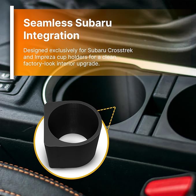 SplashNColor Small Cup Holder Insert Compatible with Subaru Crosstrek 2018-2023 & Impreza 2017-2023 - Custom Console Interior