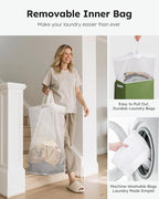 SOLEDI Laundry Hamper with Lid 100L Large & Tall Collapsible Laundry Basket, Clothes Hamper with Bag Removable Easy to Carry,