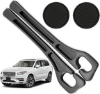 Car Seat Gap Filler Organizer Compatible with Volvo Xc90 Accessories Seat Gap Plug Blocker with Storage Slot Non-Slip Car Cup Holder Coaster Black