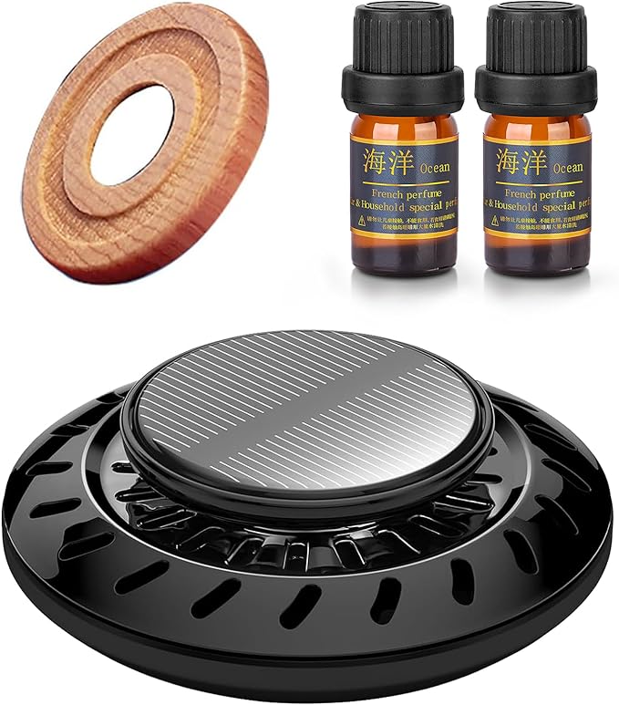 Kwak's Car Air Freshener,Rotating Solar Aromatherapy Essential Oil Diffuser Scent Car Decoration Automotive Interior Accessor