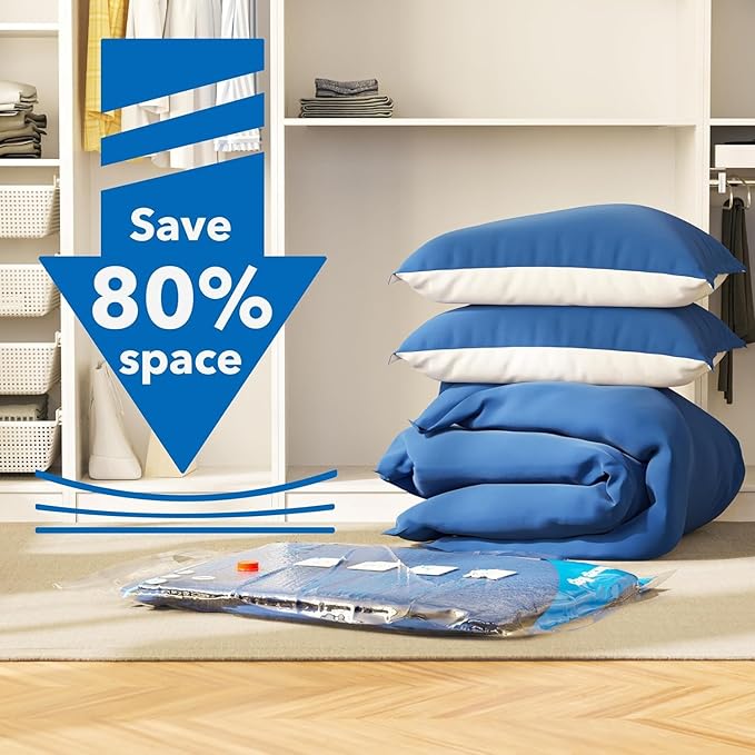 MEIQIHOME Vacuum Storage Bags, Space Saver Sealer Bags,Vacuum seal bags for clothing, Pillows, Comforters, Blankets, Bedding,
