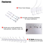 Dseap Coat Rack Wall Mount - 38” Long 10-Tri-Hooks Heavy Duty Coat Hanger Rail Wall Hooks for Hanging Coats Hats Clothing Clo