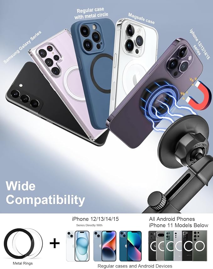 woleyi for MagSafe Car Mount CD Slot【20 Strong Magnets】Height Adjustable Magnetic Phone Holder CD Player, Cell Phone Holders for Your Car for iPhone 17 Pro Max 16 15 14 13 12 Air Plus, All Smartphones