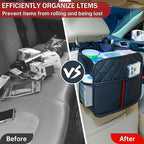 Car Seat Back Organizer, 1 Pack Multifunctional car organizers and storage with Cup Holders, Car Trash Can, Back of Seat Car Organizer for Kids & Adults, Universal for Most Cars, Black