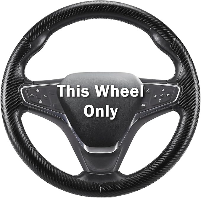 Steering Wheel Cover for Chevy Malibu 2016-2024/ Equinox 2018-2024/ Bolt EV 2017-2021/ Volt 2016-2019, Car Steering Wheel Cover for Chevrolet (Matte Black)