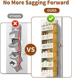 Over The Door Organizer with 6 Large Pockets, Over the Door Storage 12 Side Pockets, Hanging Door Organzier 44 lb Load Behind
