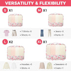BAGAIL 9 Set Packing Cubes with Packing List Luggage Packing Organizers for Travel Accessories (Flamingo)