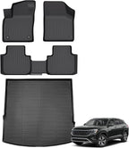 Floor Mats for Volkswagen VW Atlas Cross Sport 2020-2025 (5 Passenger), TPE Waterproof Non-Slip All Weather Protection Custom (Floor Mats & Cargo Liner)