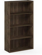 Furinno PASIR Book Shelf, 4-Tier Bookshelf, Bookcase with Open Shelf, 9.4 x 23.6 x 41.7, for Living Room, Bedroom, Home Offic