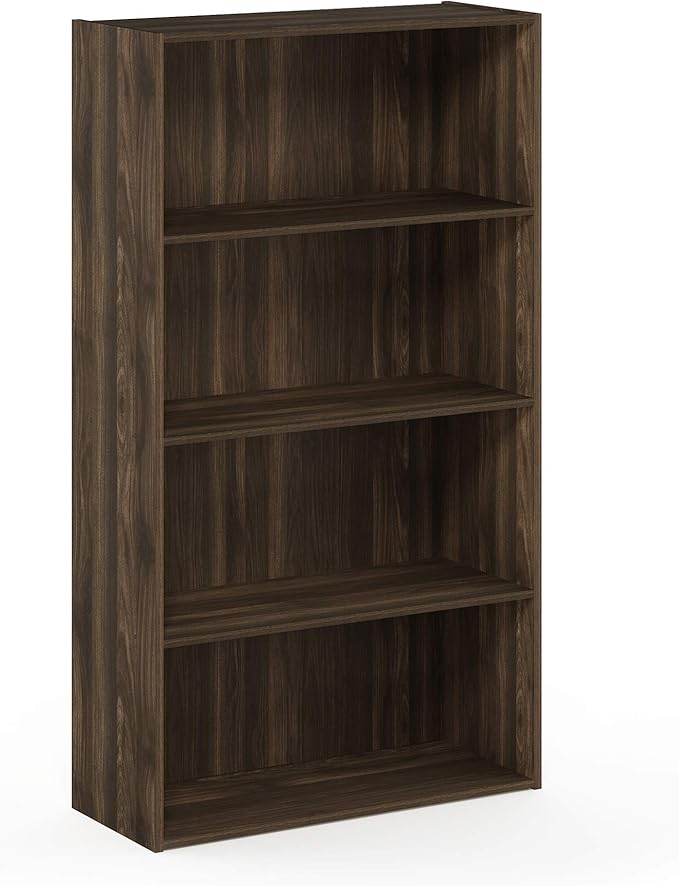 Furinno PASIR Book Shelf, 4-Tier Bookshelf, Bookcase with Open Shelf, 9.4 x 23.6 x 41.7, for Living Room, Bedroom, Home Offic