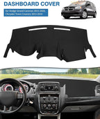 FIILINES Dash Cover for Dodge Grand Caravan 2011-2020, Chrysler Town Country 2011-2016 Dashboard Mat Cover Accessories Dash M