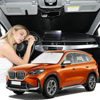 Windshield Sunshade for BMW X1 Sun Shade 2016-2022 xDrive/sDrive Car Windshield Accessories Upgrade 4 Layers Custom Fit BMW X1 Car Window Shades Blocks UV Rays 240T Keep Cool Foldable