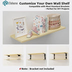 Floating Shelf Board for Wall 5/8" – No Brackets – 24" L x 10" W x 0.6" T Lite Oak Melamine Wood Floating Shelves for Bathroo