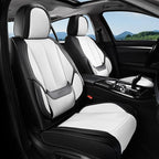 Coverado Seat Covers, Car Seat Covers Front Seats, Leather Seat Covers for Cars, Car Seat Protector Waterproof, Black Car Sea