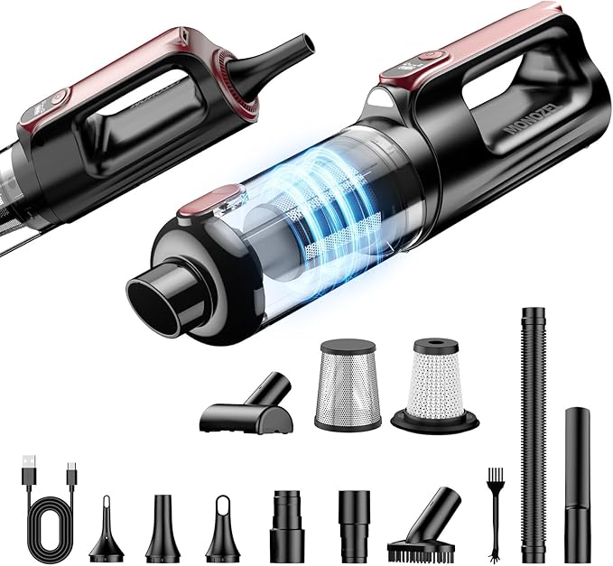 Handheld Vacuum Cleaner, 18000Pa 2 in 1 Cordless Car Vacuum Cleaner&Air Duster, 130W Brushless Motor with 7800mAh Battery, LE