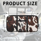 Brown Cow Print Car Sun Visor Organizer with Card Holder Sun Visor Organizer Easy to Store and Install Universal Size Fit for Most Cars SUV