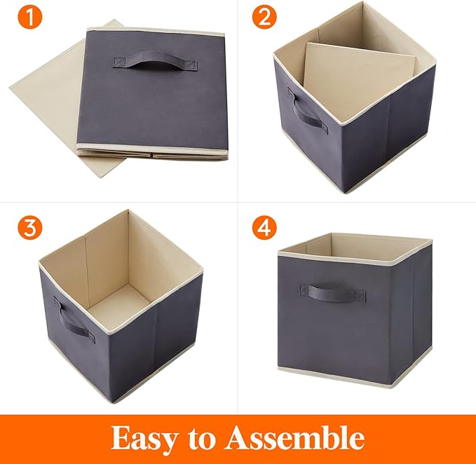 Lifewit Storage Cubes, Foldable Decorative Fabric Storage Baskets for Organizing Home Organizers with Handles for Shelves, Cl