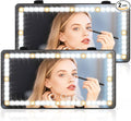 SINGARO 2PCS Car Sun Visor Vanity Mirror - Rechargeable Makeup Mirror with 60 LEDs, 3 Light Modes & Dimmable Touch Control for Cars, Trucks, SUVs, Car Interior Accessories for Women (Black)