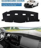 FIILINES Dash Cover for 2006-2009 Dodge Ram 2500 3500/2006-2008 Dodge Ram 1500, Dashboard Mat Cover Sunshade Nonslip Mesh Pro