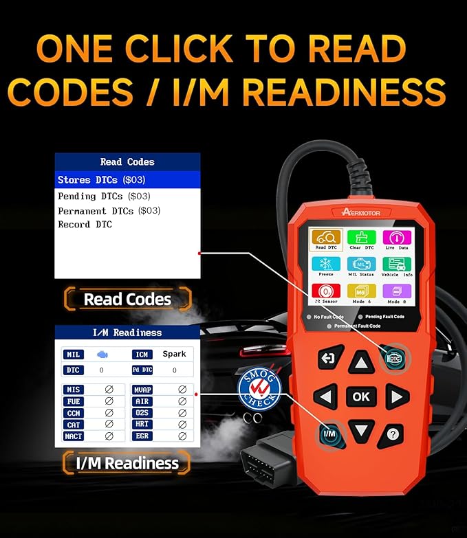 OBD2 Scanner,V880 Car Scanner Diagnostic Tool: Car Check Engine Code Reader with Reset,Live Data & Freeze Frame,Mode 6, Mode 8,