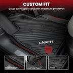 LASFIT Floor Mats for Ford Explorer 2020-2026 7 Passenger TPE All Weather Protector Anti-Slip Floor Liners, 2026 2025 2024 2023 2022 2021 2020 Explorer 7 Seats Accessories, 1st& 2nd& 3rd Row, Black